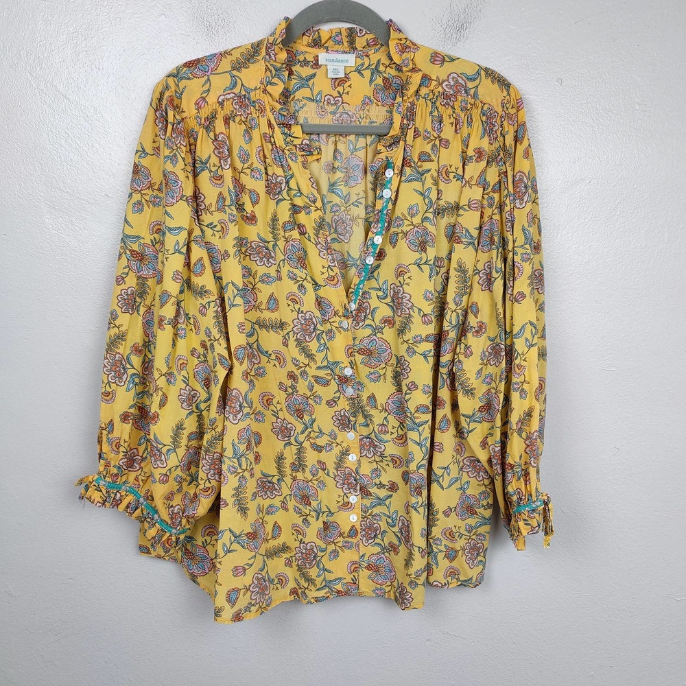Sundance Ashton Floral Drape Top Womens XXL